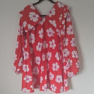 Floral Red and Pink Dress